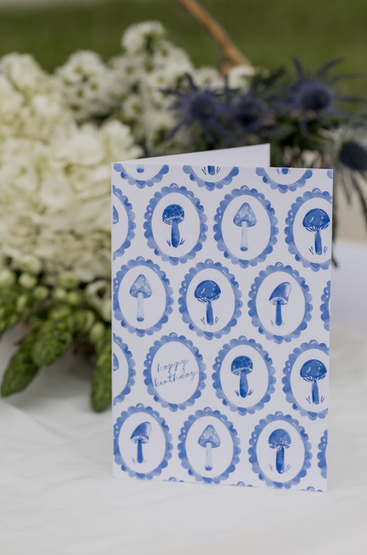 Field of Mushrooms Birthday Card