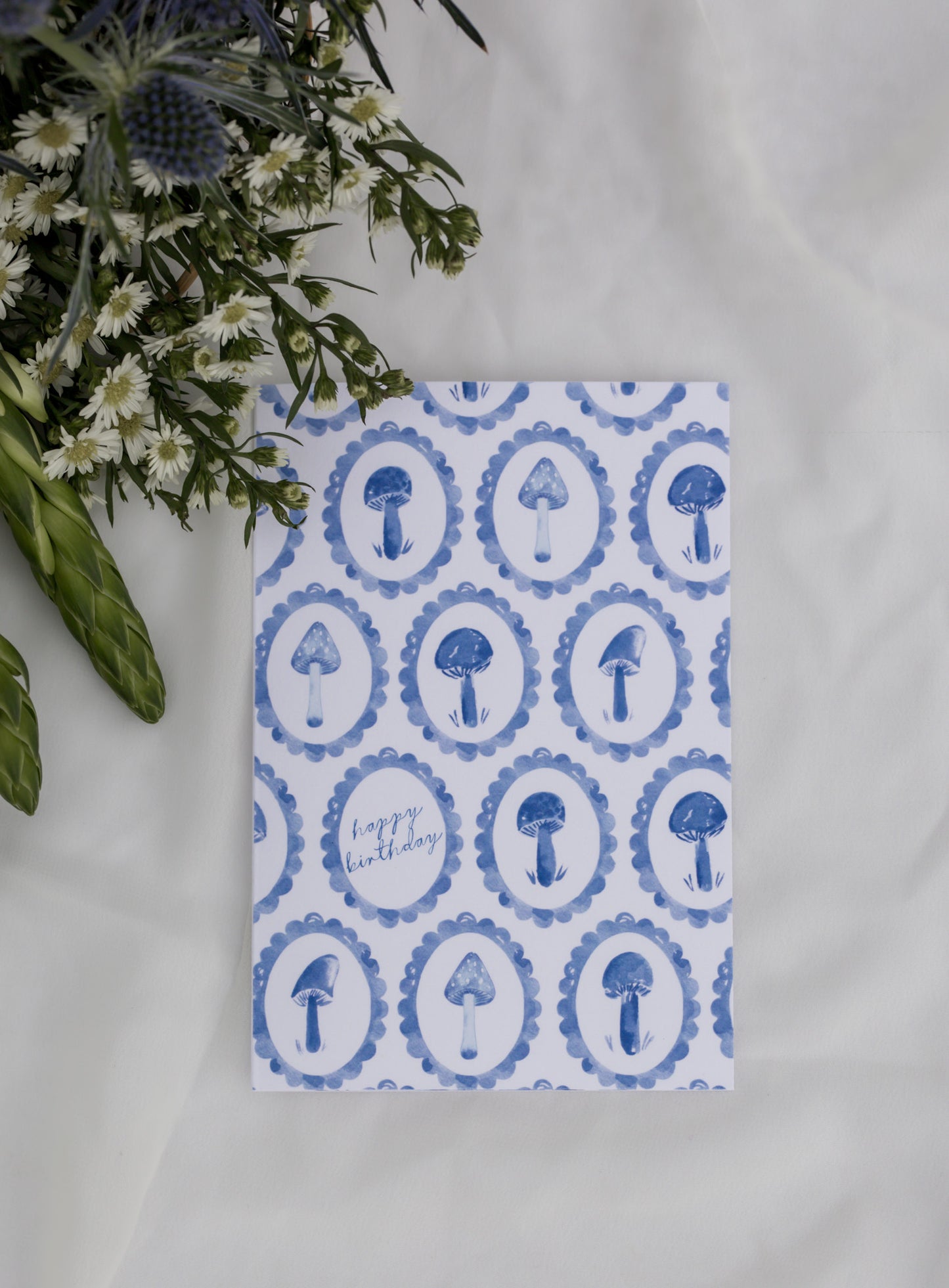 Field of Mushrooms Birthday Card