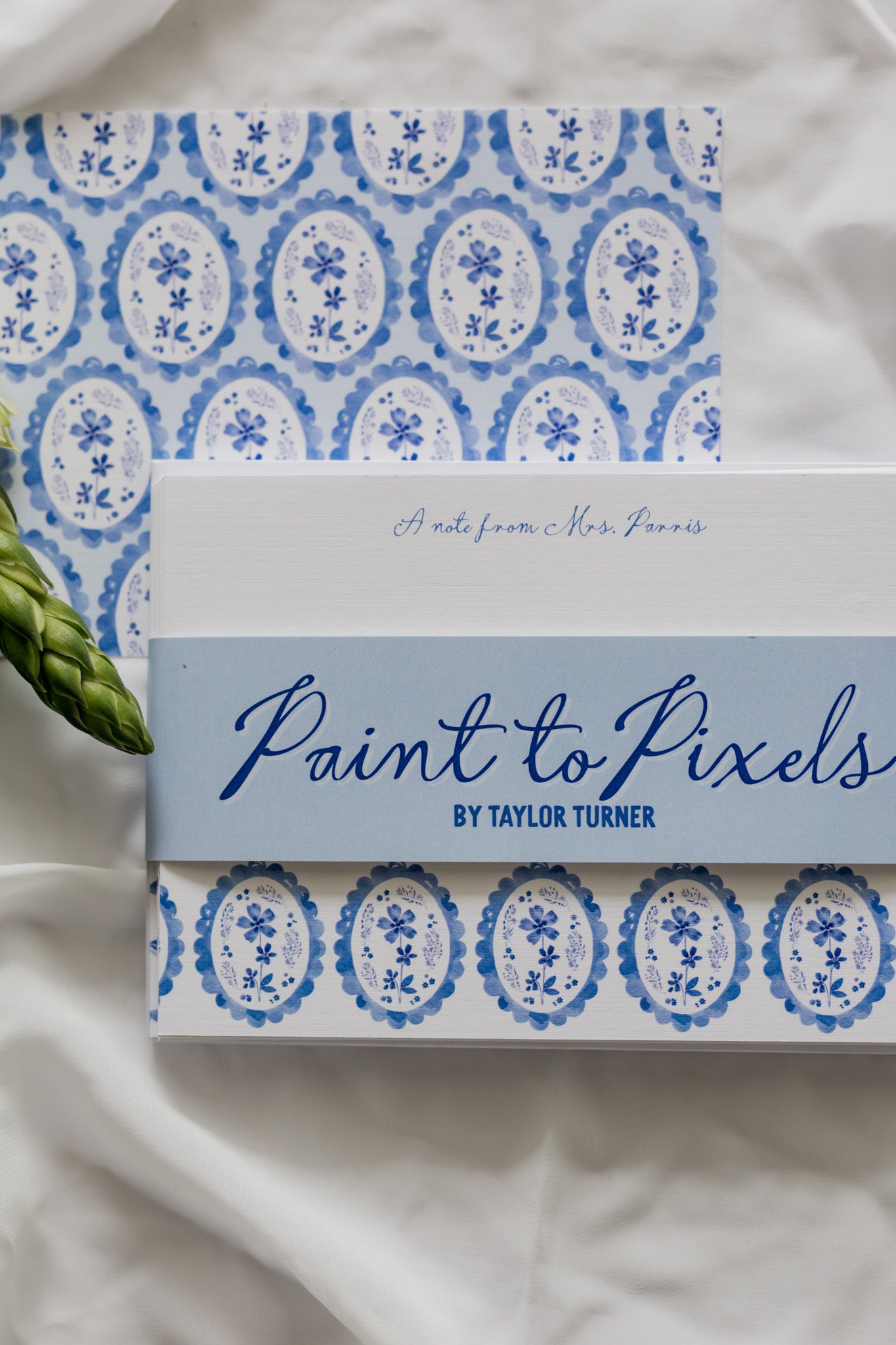 Blue Heirloom Letters Stationery Cards