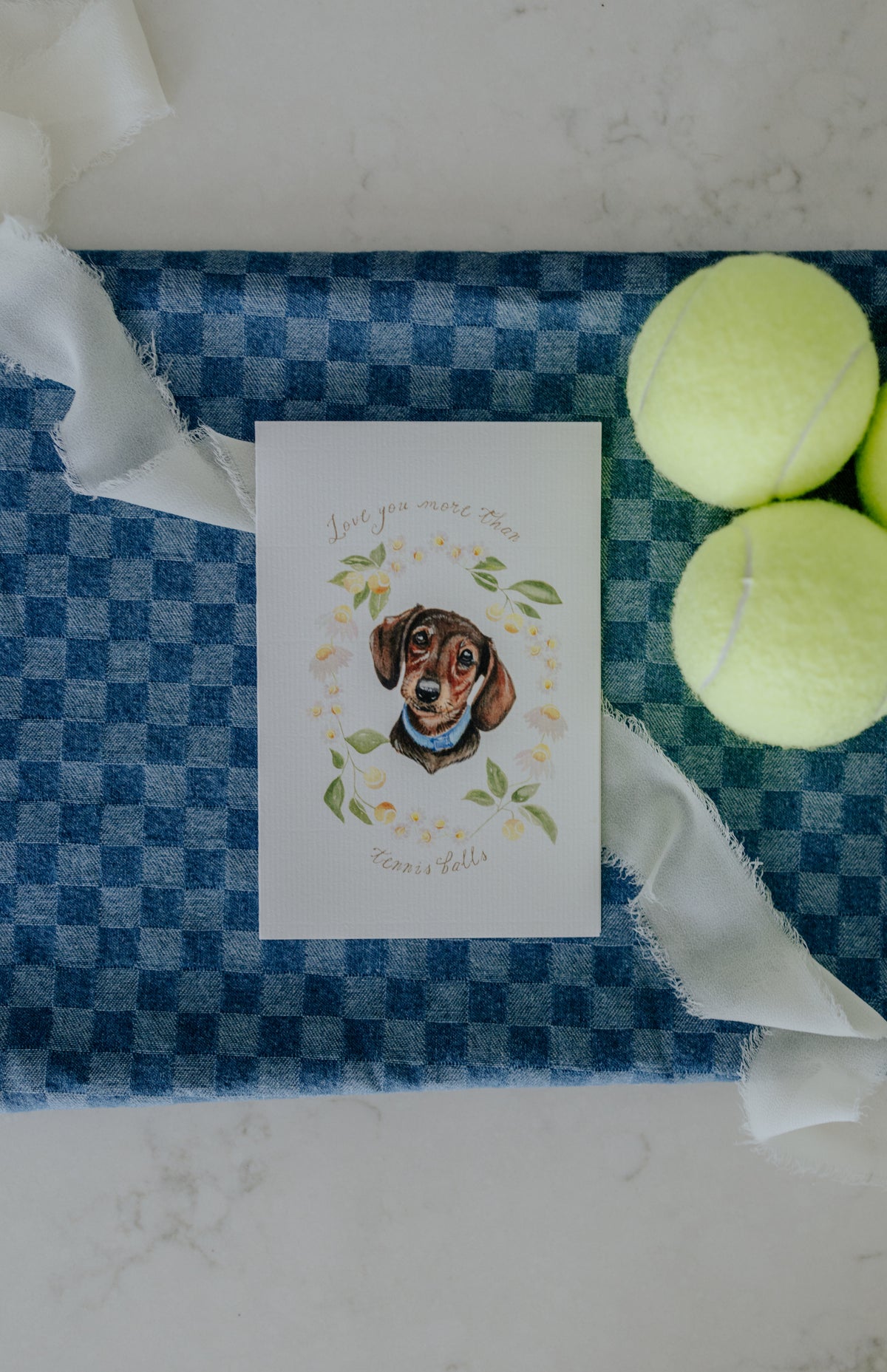 Love You More than Tennis Balls Greeting Card