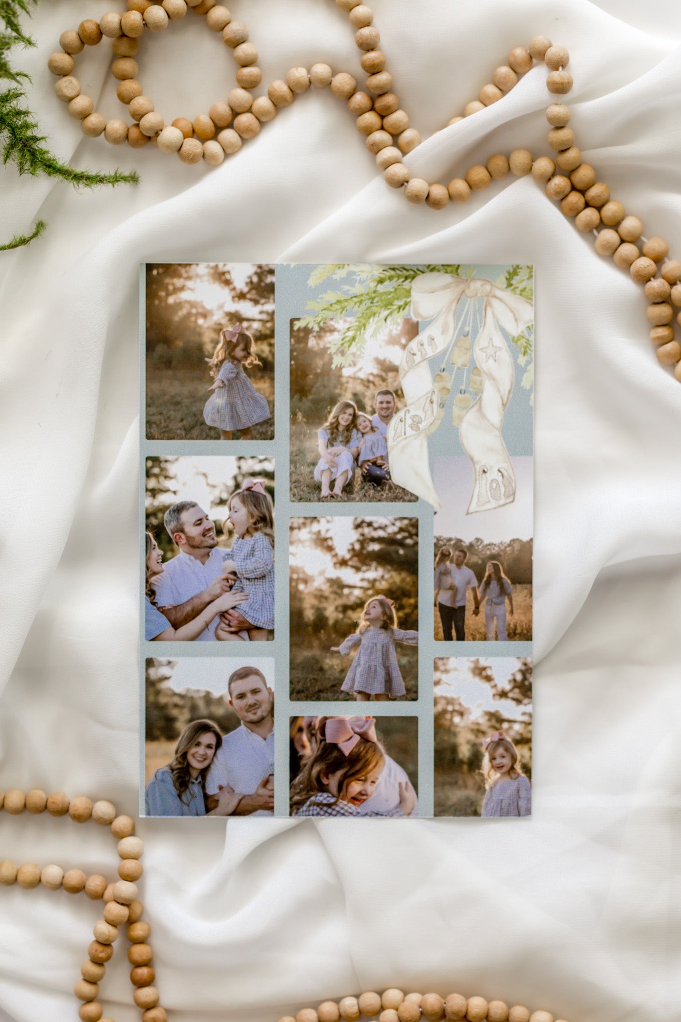 Nativity Bow 5x7 Family Christmas Card