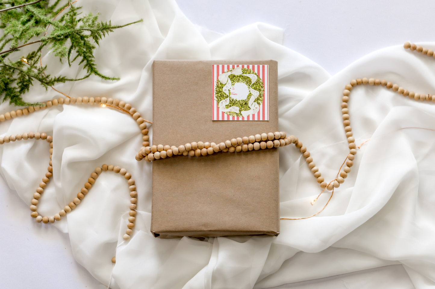 Set of 12 Red Stripe + Nativity Bow Sticker Christmas Tags