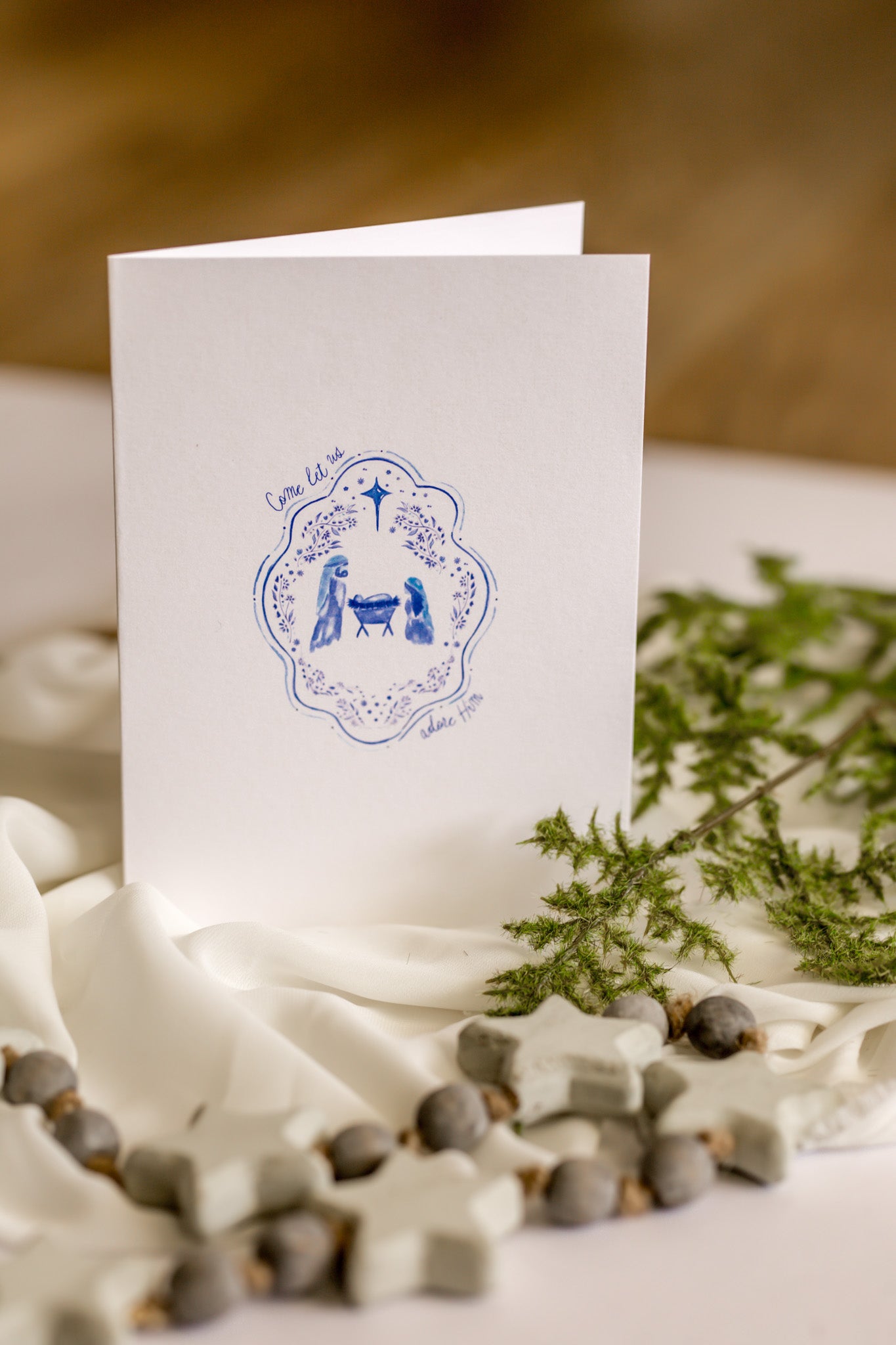 Come Let Us Adore Him Christmas Card