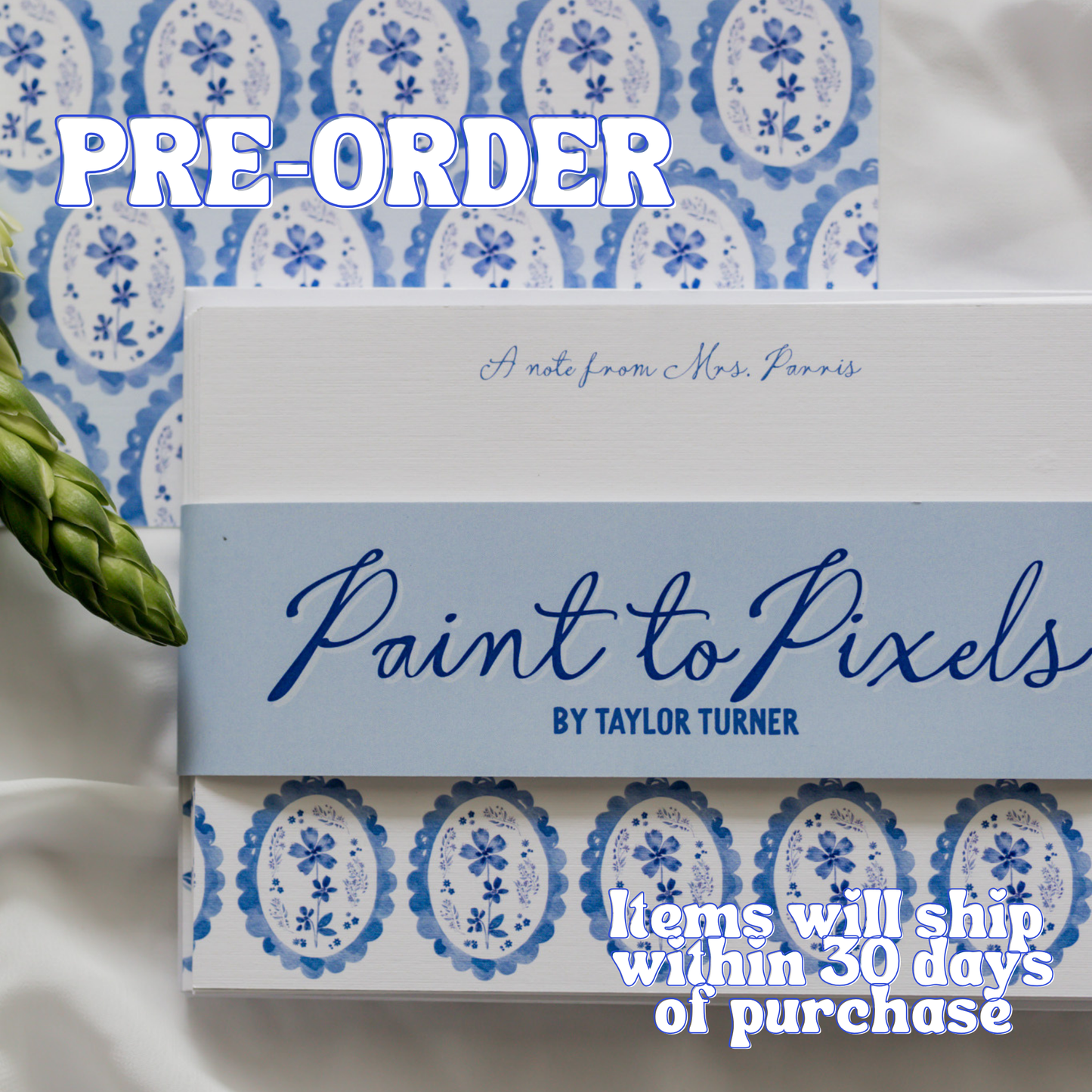Blue Heirloom Letters Stationery Cards